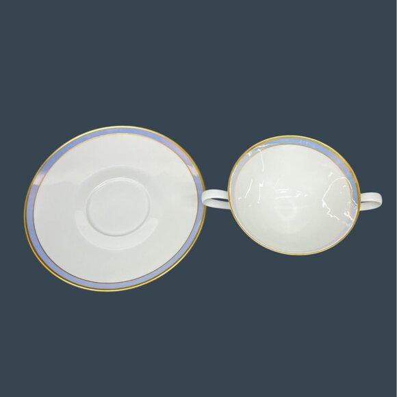 Rosenthal Gala Blue Cream Soup Bowl and Saucer Germany - Picture 6 of 10